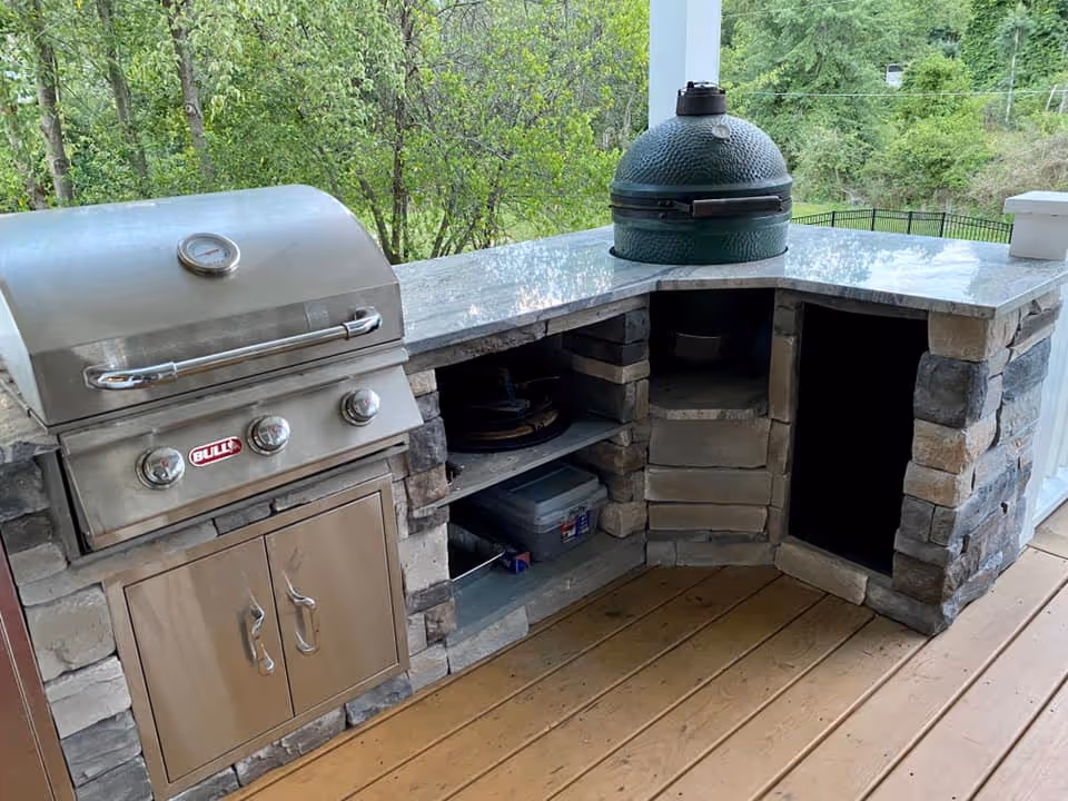 Custom outdoor kitchen with grill area