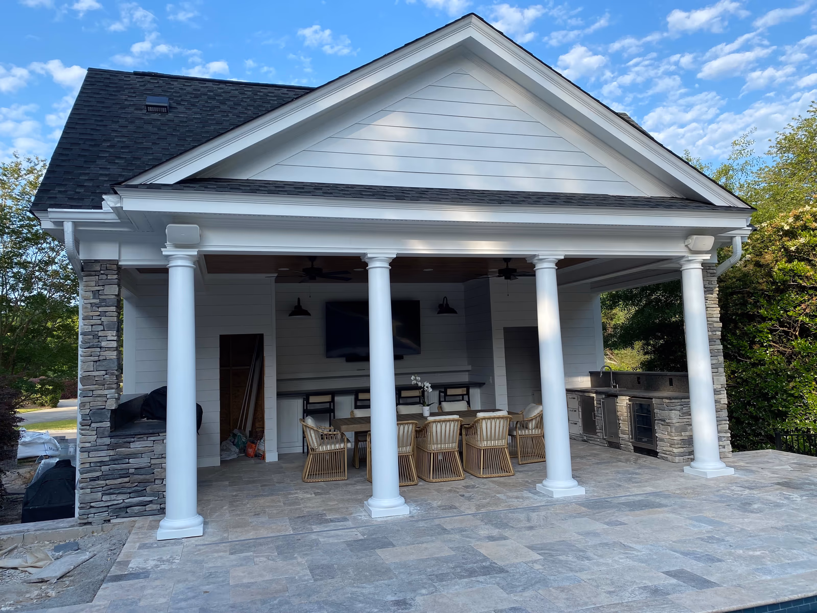 Pool house and outdoor shower — custom build