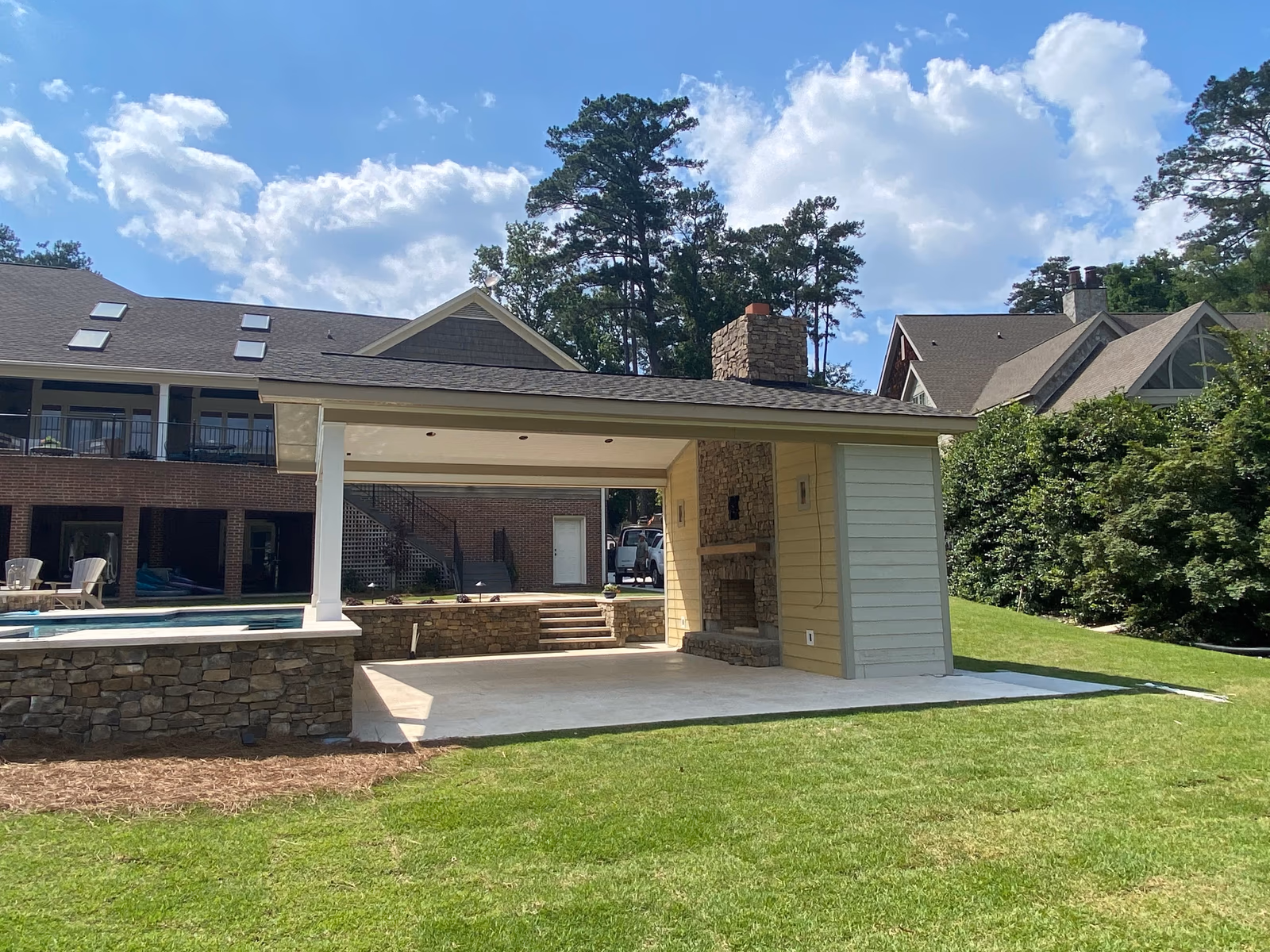 Pool house with storage and bathroom