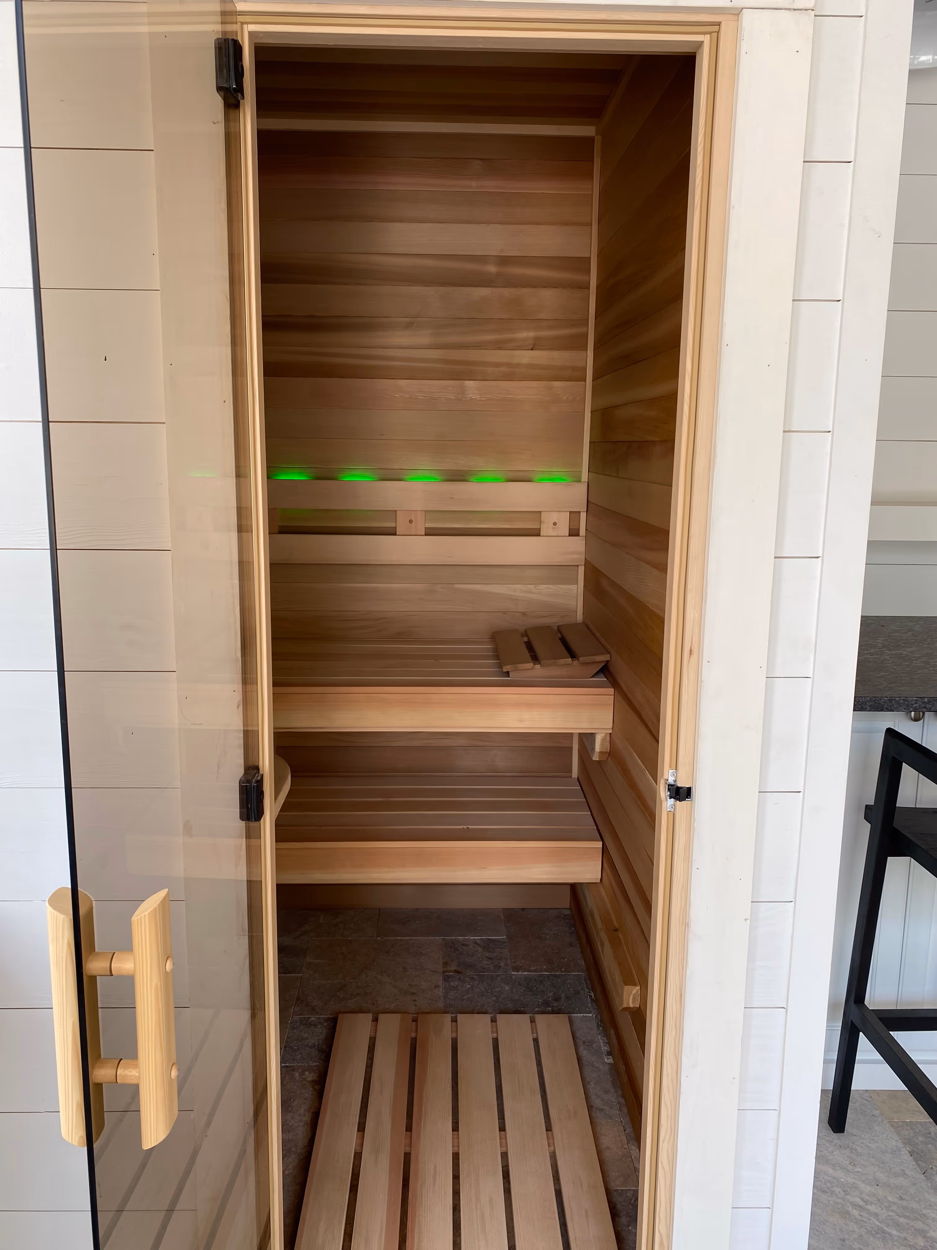 Interior of custom sauna — Triple H Builders